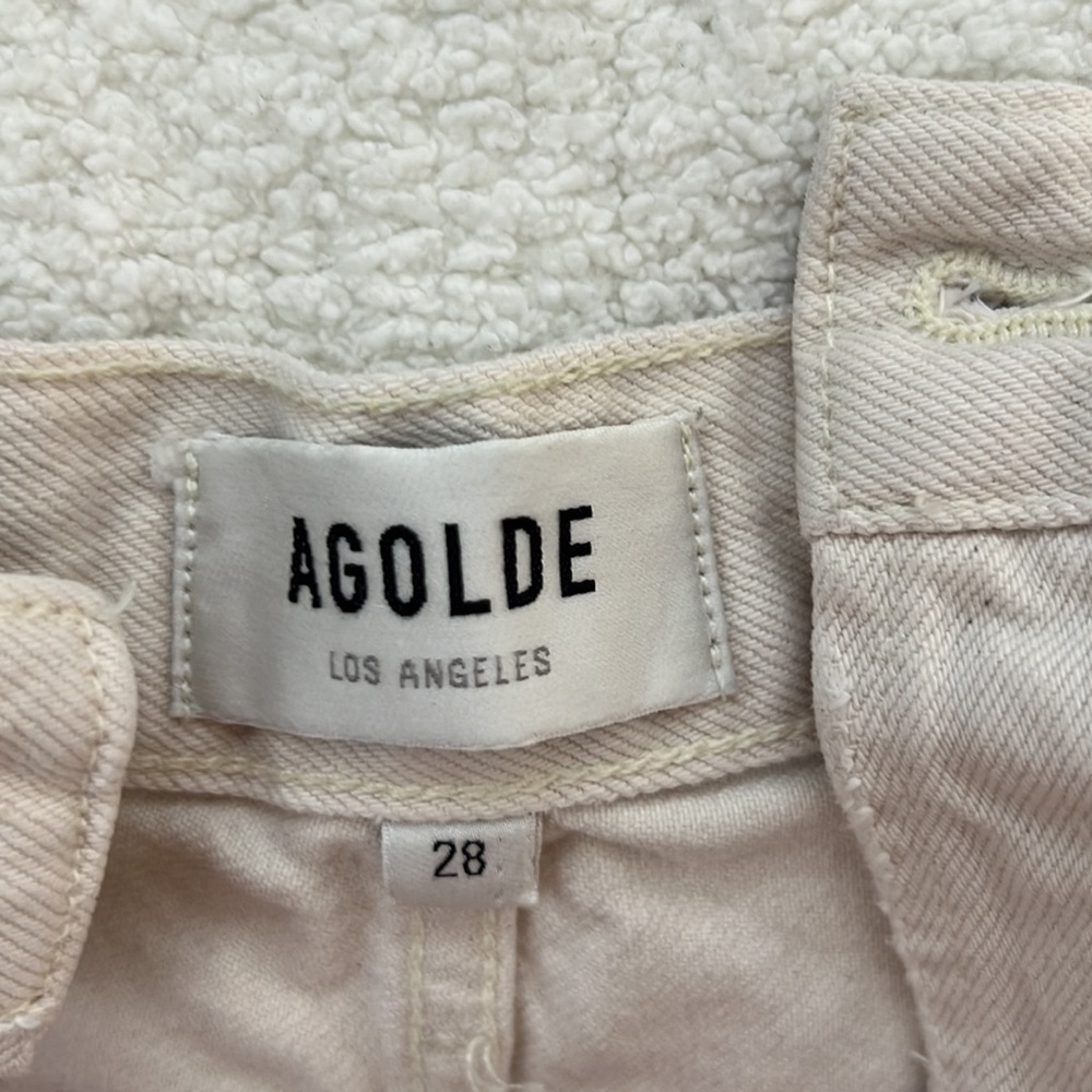 Agolde dee white jean shorts - Picture 3 of 5